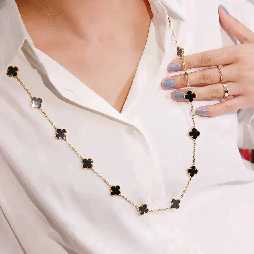[⭐JeweliWhal]COLLIER CLOVER 20 MOTIFS ONYX