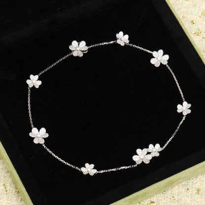 [⭐JeweliWhal]COLLIER 9 FLEURS FRIVOLE ARGENT