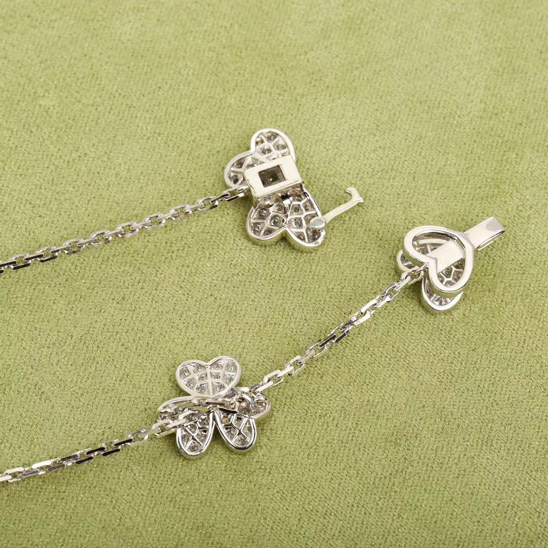 [⭐JeweliWhal]COLLIER 9 FLEURS FRIVOLE ARGENT
