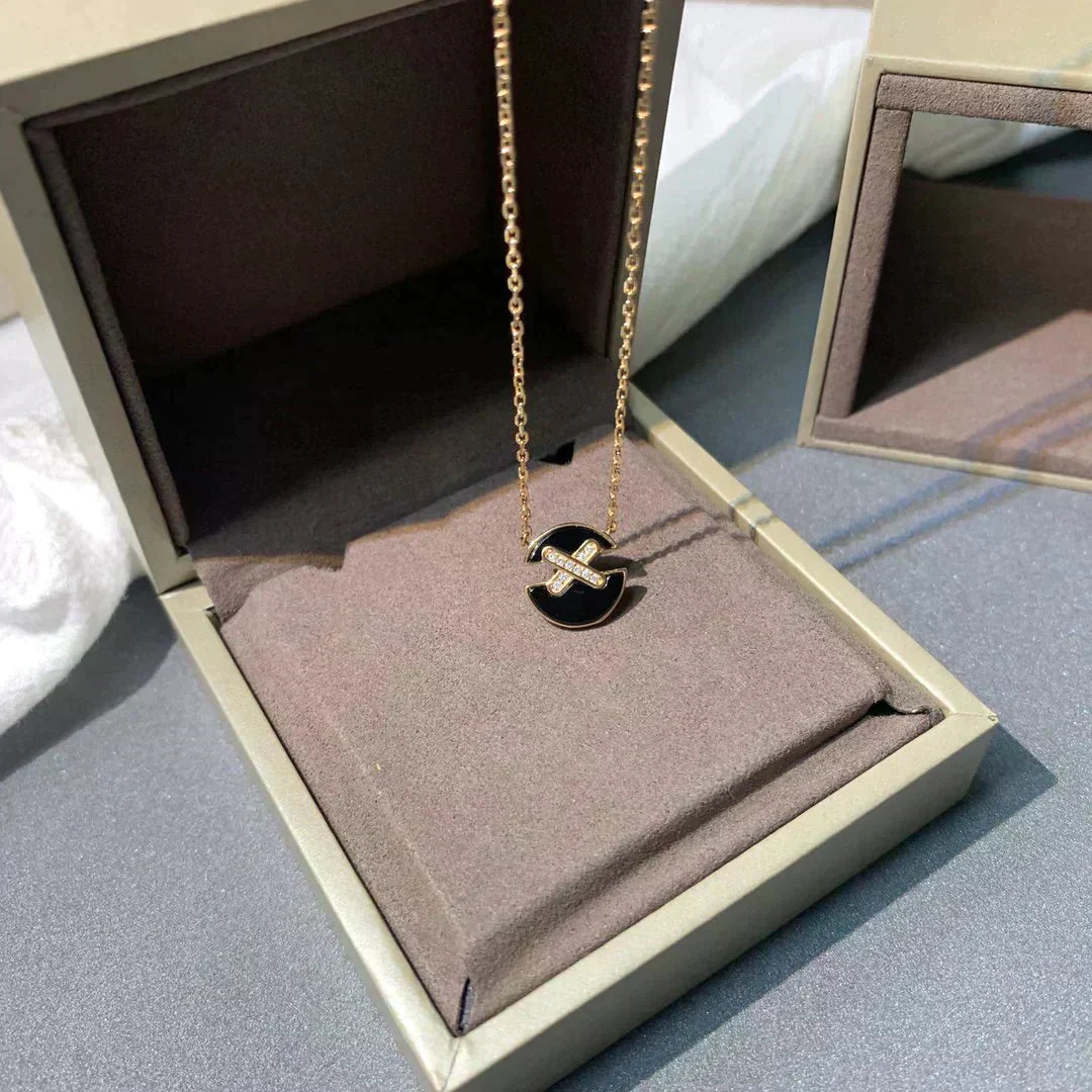 [⭐JeweliWhal]JEUX DE ROSE GOLD DIAMOND NECKLACE