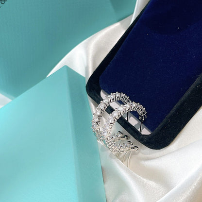 [JeweliWhal]SILVER DIAMOND HOOP EARRINGS