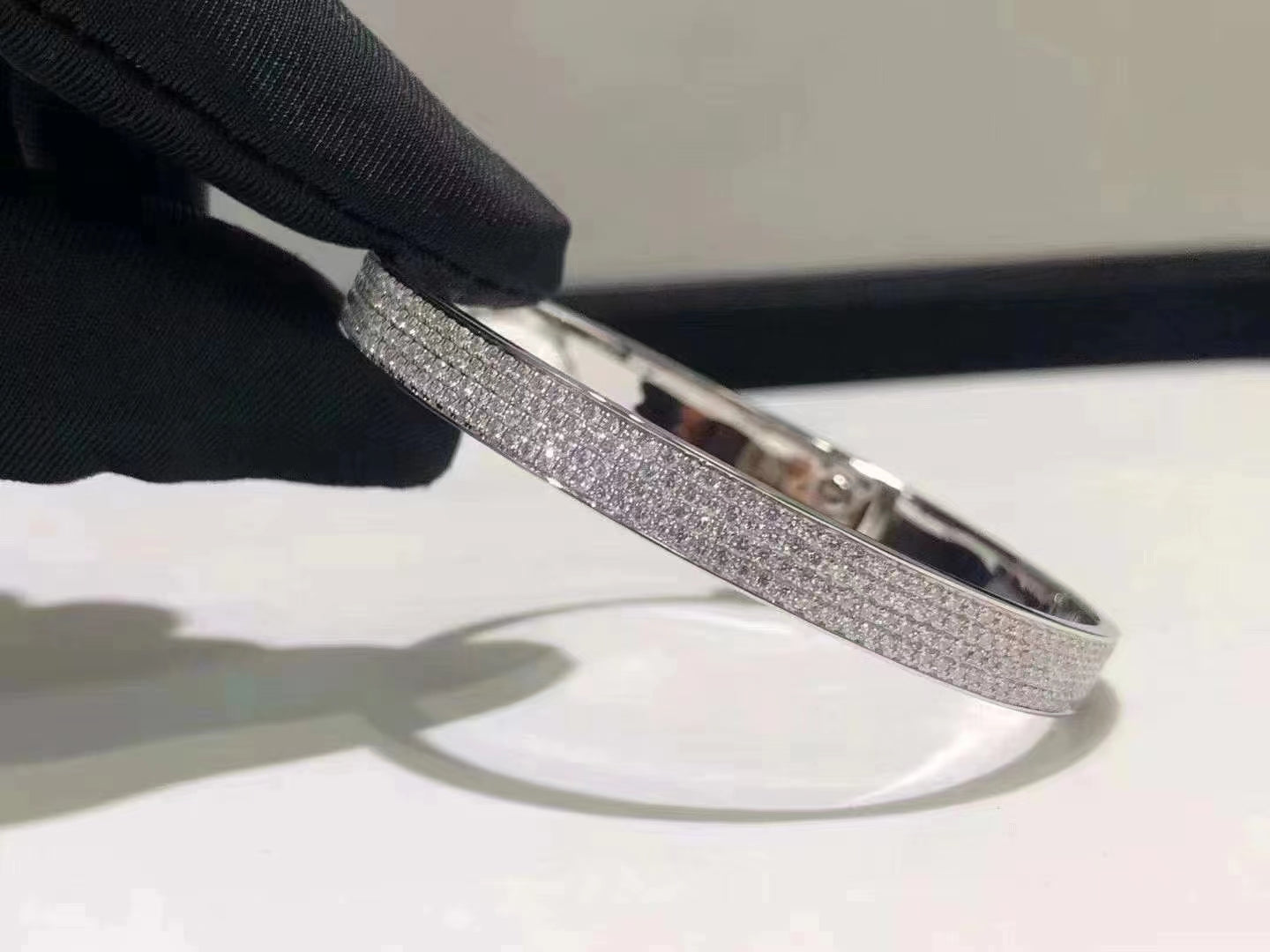 [⭐JeweliWhal]BRACELET HM KELLY EN ARGENT ET DIAMANTS ENTIÈREMENT PAVÉS