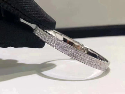[⭐JeweliWhal]BRACELET HM KELLY EN ARGENT ET DIAMANTS ENTIÈREMENT PAVÉS