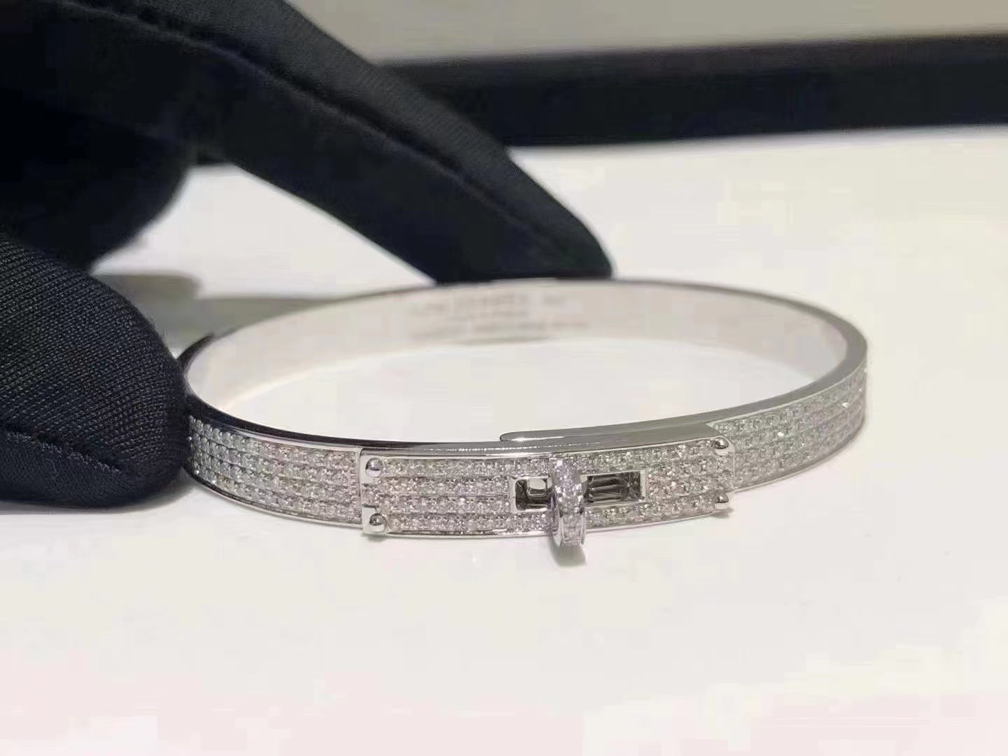 [⭐JeweliWhal]BRACELET HM KELLY EN ARGENT ET DIAMANTS ENTIÈREMENT PAVÉS