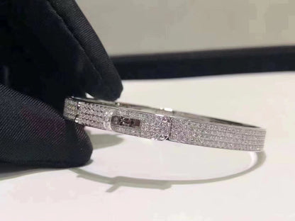 [⭐JeweliWhal]BRACELET HM KELLY EN ARGENT ET DIAMANTS ENTIÈREMENT PAVÉS