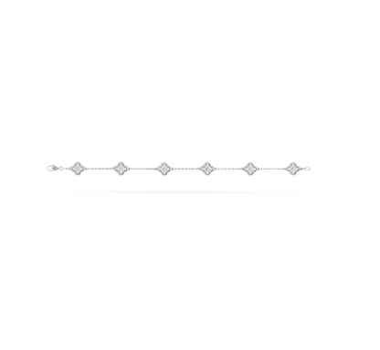 [⭐JeweliWhal]BRACELET CLOVER 6 MOTIFS ARGENT ET DIAMANTS