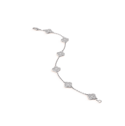 [⭐JeweliWhal]BRACELET CLOVER 6 MOTIFS ARGENT ET DIAMANTS