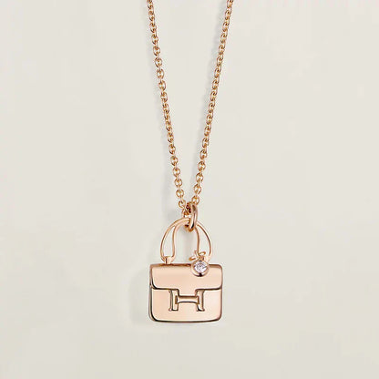 [⭐JeweliWhal]COLLIER AMULETTE PENDENTIF OR ROSE