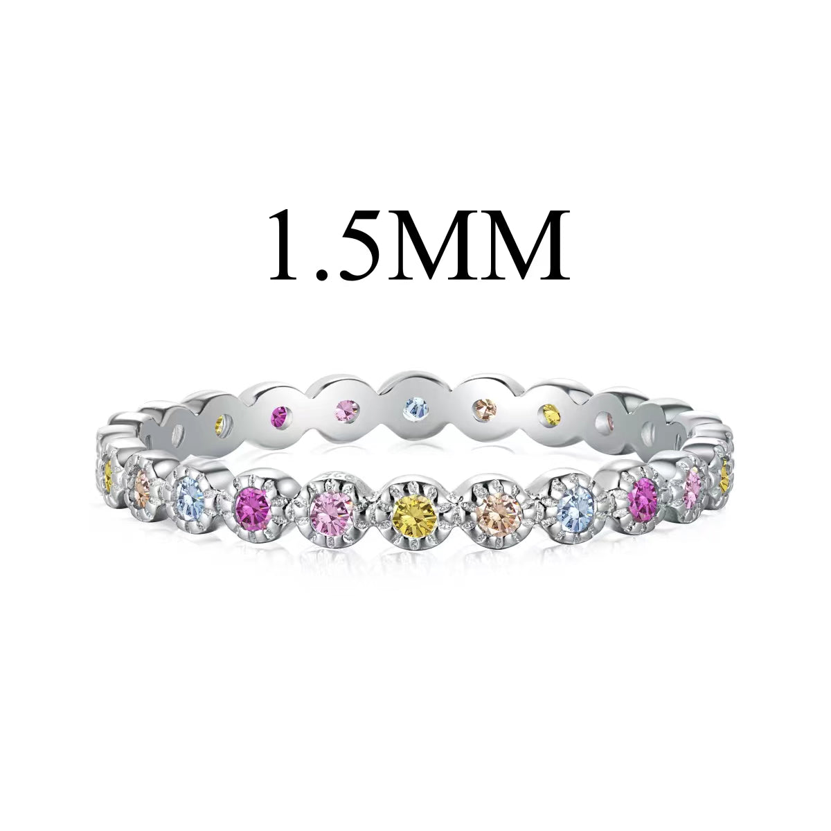 [Tonmkive Jewelry]Bague quotidienne taille ronde étincelante et éclatante