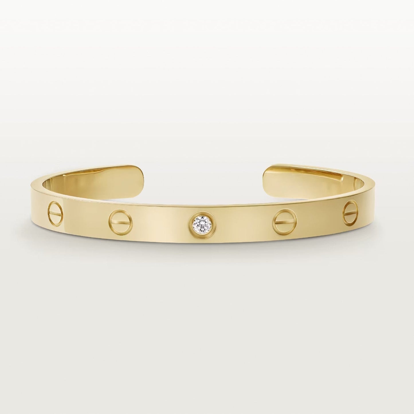 [⭐JeweliWhal]BRACELET D'AMOUR 6.1MM 1 DIAMANT OUVERT