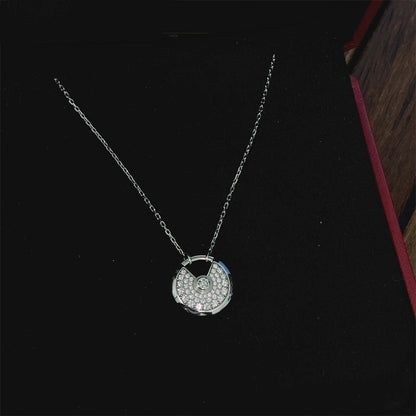 [⭐JeweliWhal]COLLIER AMULETTE ARGENT TOUT DIAMANT