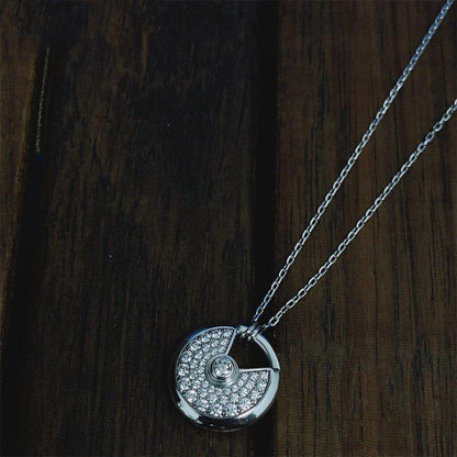 [⭐JeweliWhal]COLLIER AMULETTE ARGENT TOUT DIAMANT