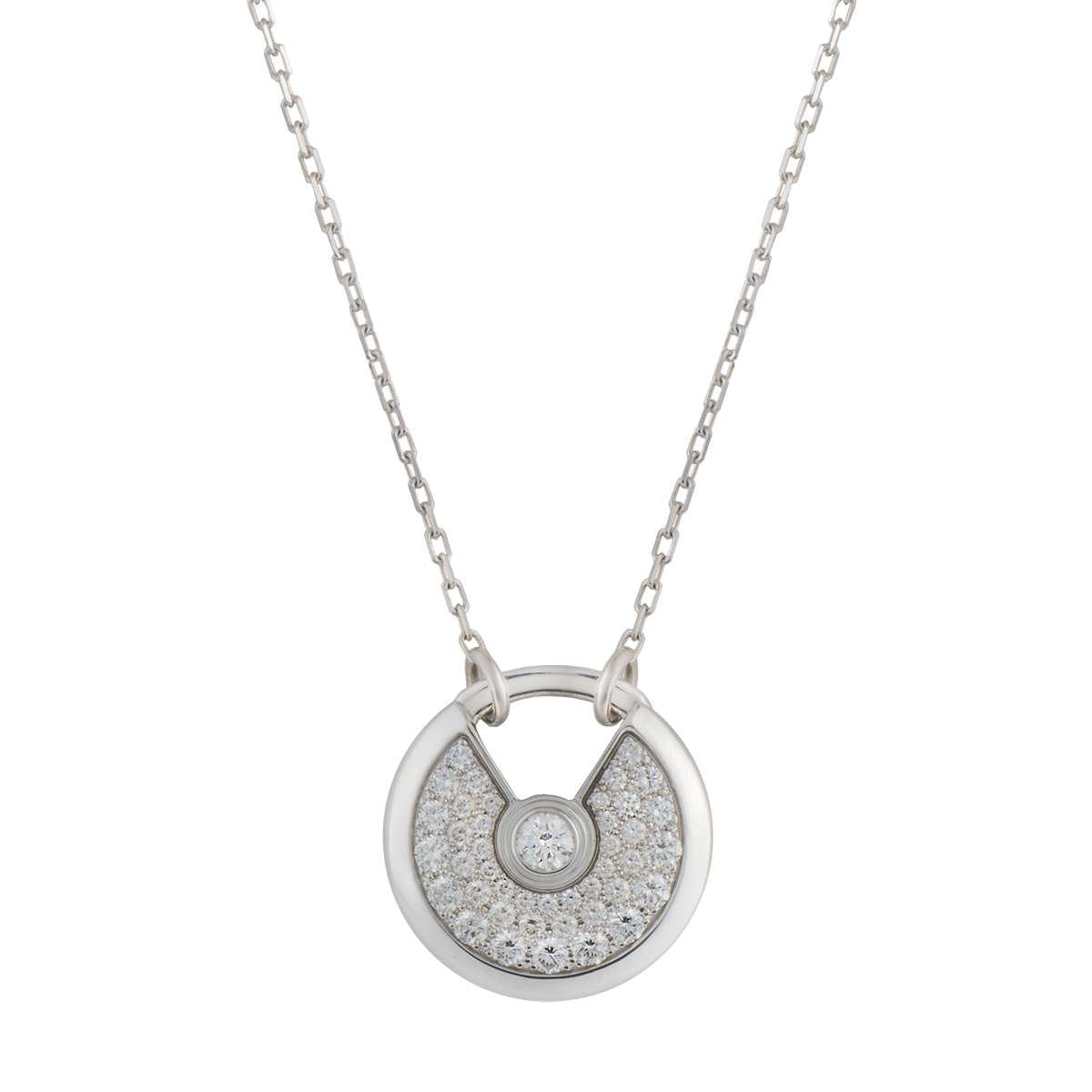[⭐JeweliWhal]COLLIER AMULETTE ARGENT TOUT DIAMANT