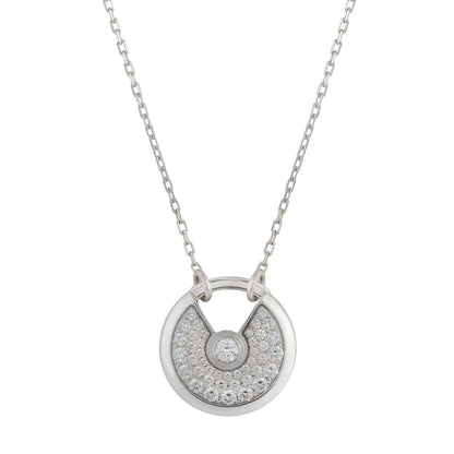 [⭐JeweliWhal]COLLIER AMULETTE ARGENT TOUT DIAMANT