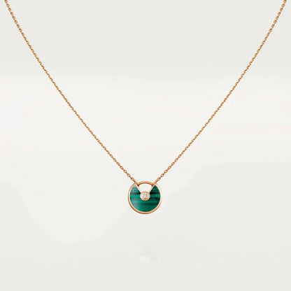 [⭐JeweliWhal]COLLIER AMULETTE MALACHITE OR ROSE