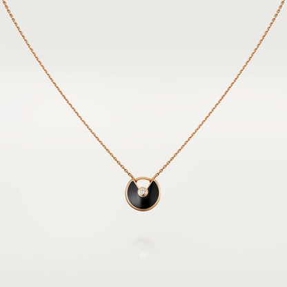 [⭐JeweliWhal]COLLIER AMULETTE ONYX OR ROSE
