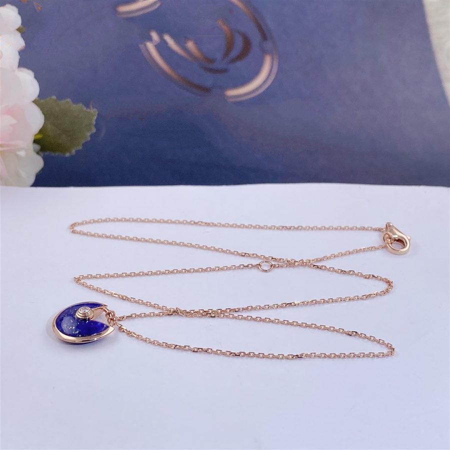 [⭐JeweliWhal]COLLIER AMULETTE AGATE OR ROSE