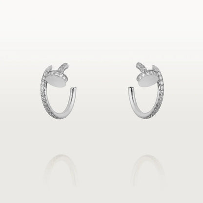 [⭐JeweliWhal]BOUCLES D'OREILLES JUSTE 12,75MM ARGENT DIAMANT