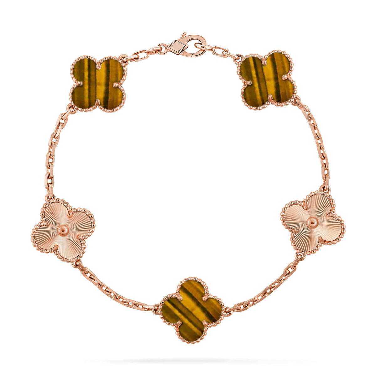 [⭐JeweliWhal] مجموعة سوار CLOVER 5 MOTIFS TIGER EYE