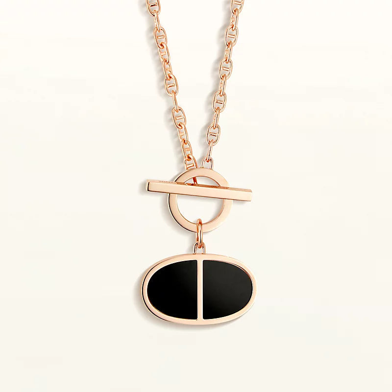 [⭐JeweliWhal]COLLIER CHAÎNE VERSO CÉRAMIQUE NOIRE
