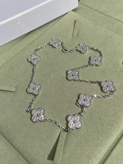 [⭐JeweliWhal]CLOVER 10 MOTIFS COLLIER TOUT DIAMANT