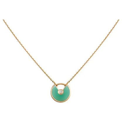[⭐JeweliWhal]COLLIER AMULETTE MALACHITE DORÉE