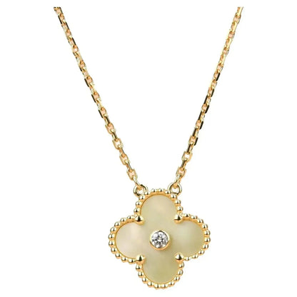 [⭐JeweliWhal]COLLIER CLOVER 15MM DIAMANT OR NACRE