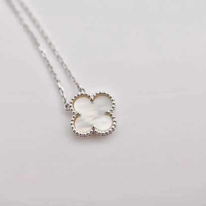 [⭐JeweliWhal]TRÈFLE 15 MM NACRE BLANCHE ARGENT