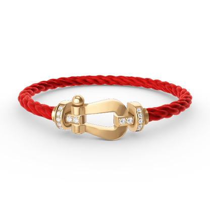 [⭐JeweliWhal]FORCE LARGE HORSESHOE HALF DIAMOND BRACELET GOLD