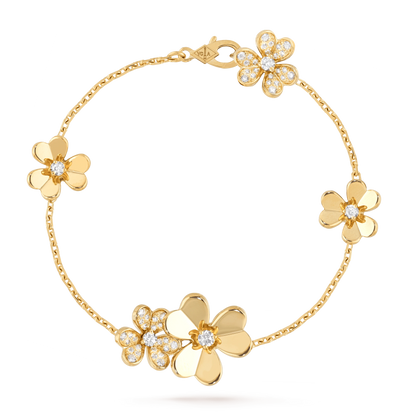 [⭐JeweliWhal]BRACELET FRIVOLE OR 5 FLEURS