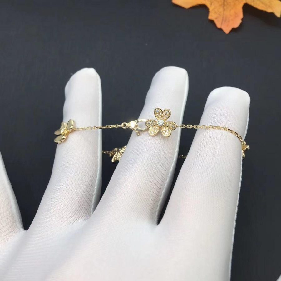 [⭐JeweliWhal]BRACELET FRIVOLE OR 5 FLEURS