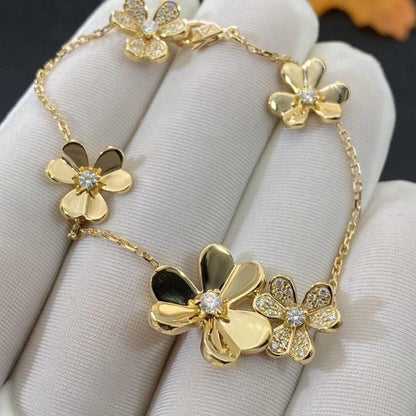 [⭐JeweliWhal]BRACELET FRIVOLE OR 5 FLEURS