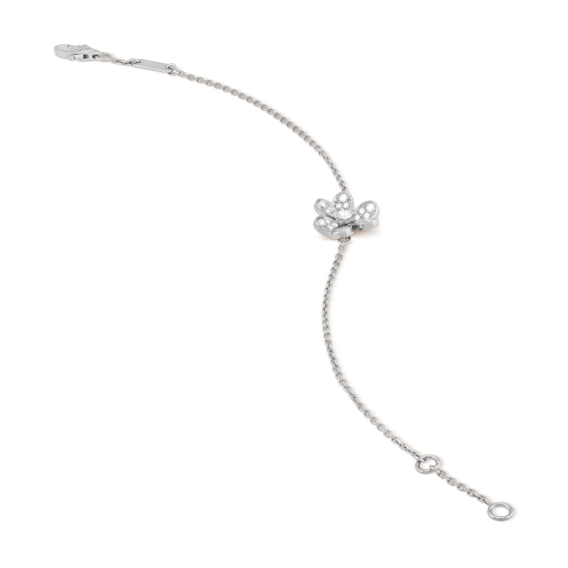 [⭐JeweliWhal]BRACELET FLEUR ARGENT ET DIAMANT FRIVOLE