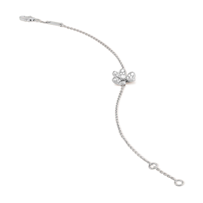 [⭐JeweliWhal]BRACELET FLEUR ARGENT ET DIAMANT FRIVOLE