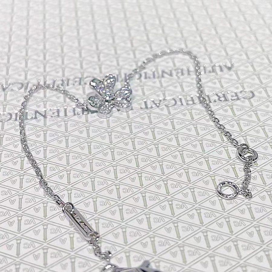 [⭐JeweliWhal]BRACELET FLEUR ARGENT ET DIAMANT FRIVOLE