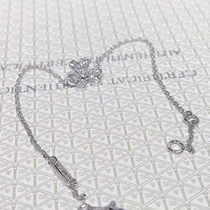 [⭐JeweliWhal]BRACELET FLEUR ARGENT ET DIAMANT FRIVOLE