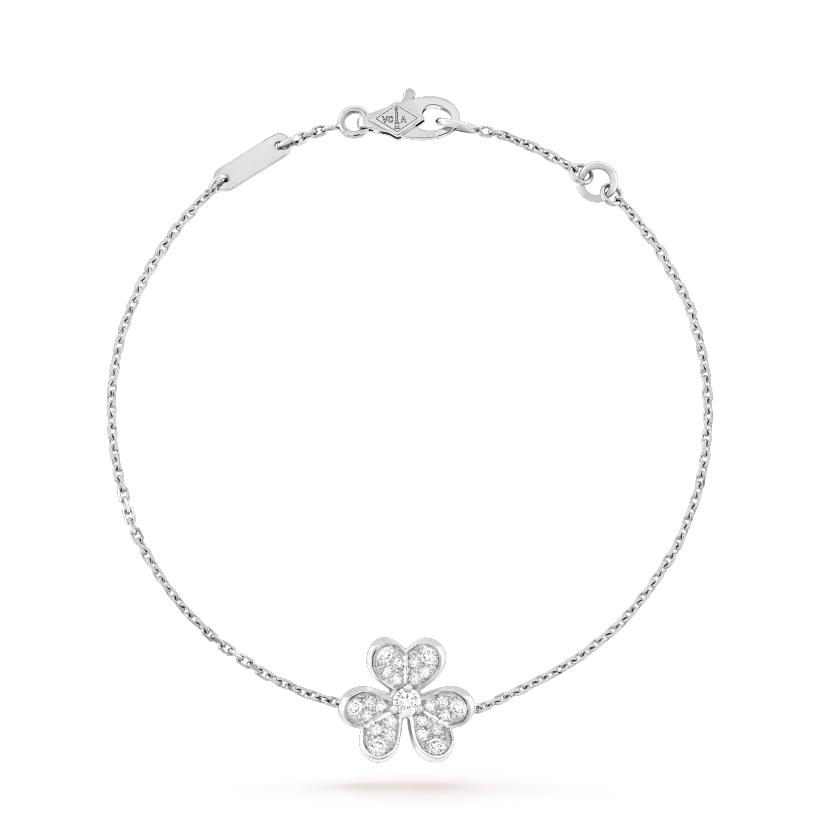 [⭐JeweliWhal]BRACELET FLEUR ARGENT ET DIAMANT FRIVOLE