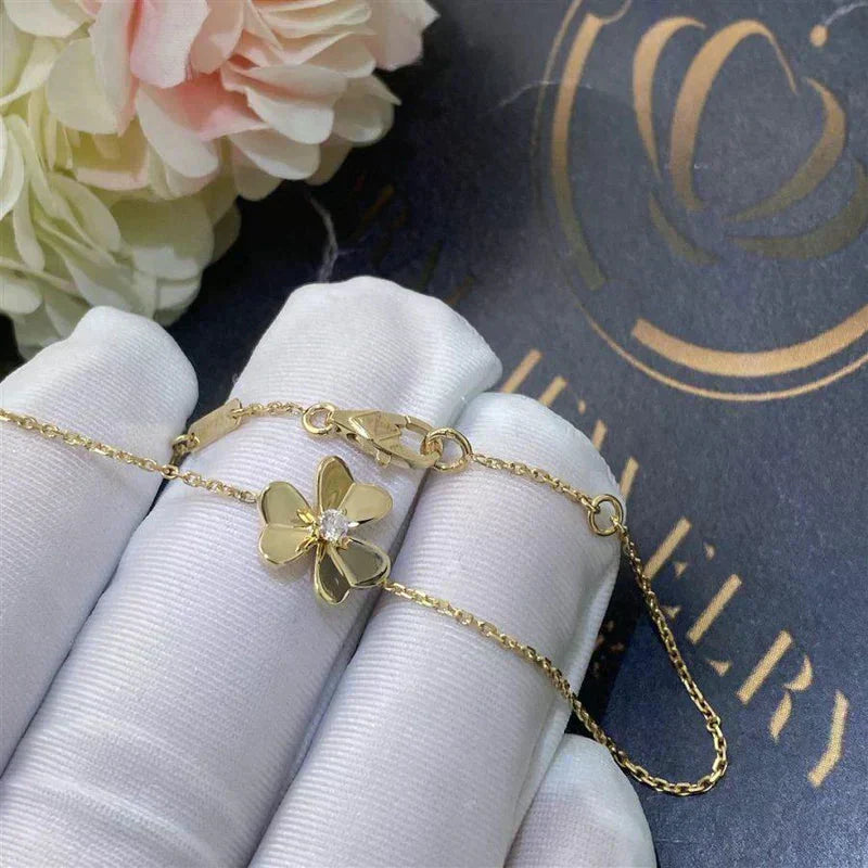 [⭐JeweliWhal]BRACELET FRIVOLE FLEUR OR MALACHITE ROSE