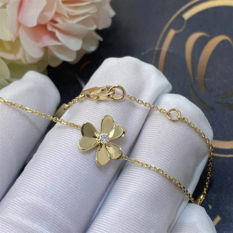 [⭐JeweliWhal]BRACELET FRIVOLE FLEUR OR MALACHITE ROSE