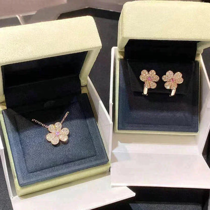 [⭐JeweliWhal]COLLIER FLEUR DIAMANT FRIVOLE OR ROSE