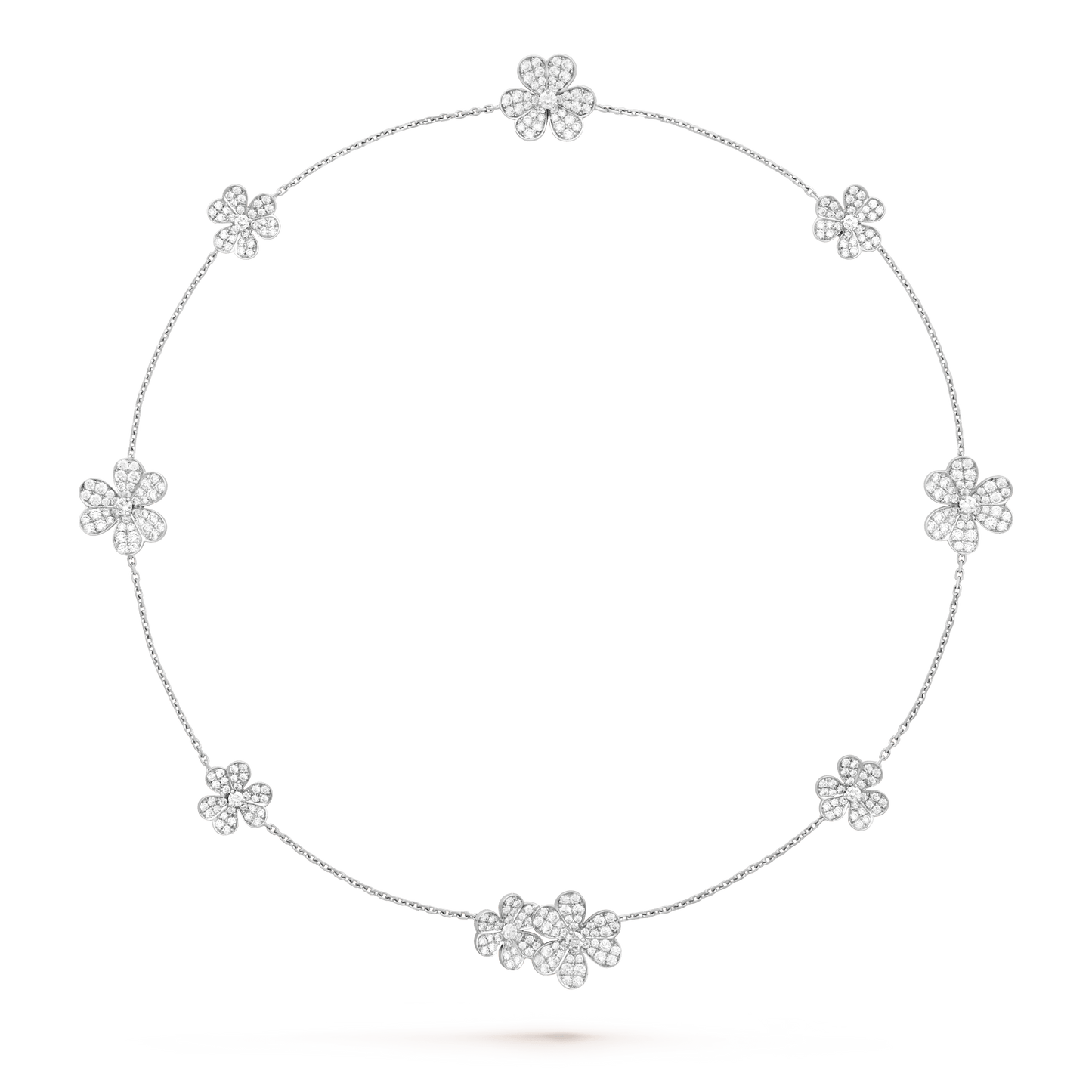 [⭐JeweliWhal]COLLIER 9 FLEURS FRIVOLE ARGENT