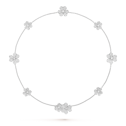 [⭐JeweliWhal]COLLIER 9 FLEURS FRIVOLE ARGENT