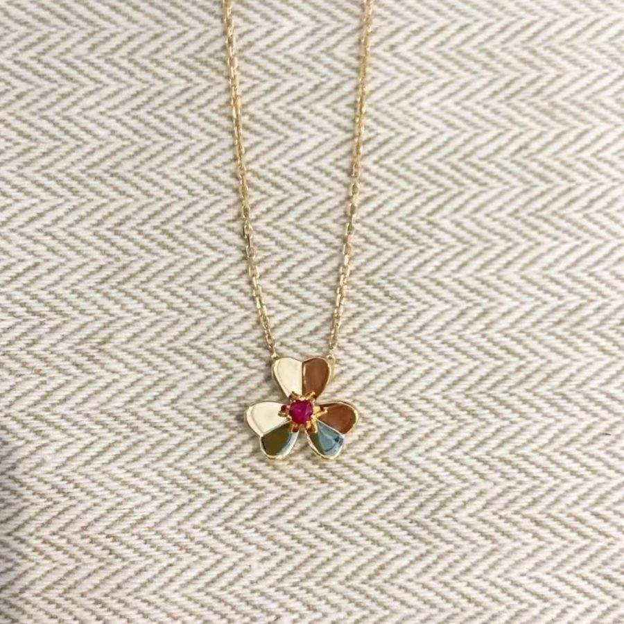 [⭐JeweliWhal]COLLIER FLEUR FRIVOLE OR