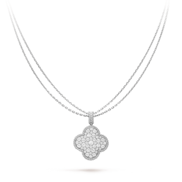 [⭐JeweliWhal]KLEE 25MM SILBER VOLL DIAMANT GROßE KLEEHALSKETTE