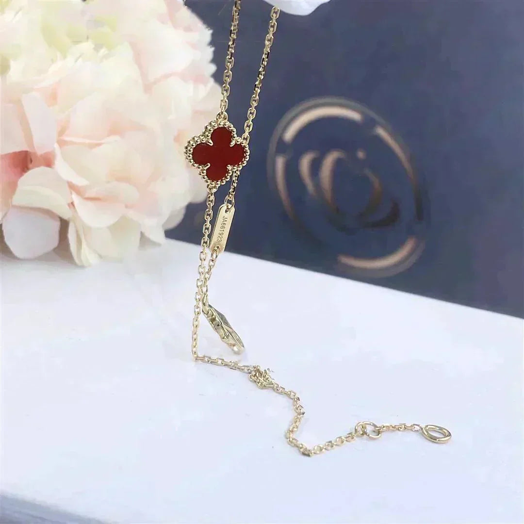 [⭐JeweliWhal]TRÈFLE CORNALINE BRACELET FLEUR UNIQUE