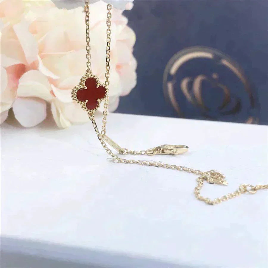 [⭐JeweliWhal]TRÈFLE CORNALINE BRACELET FLEUR UNIQUE