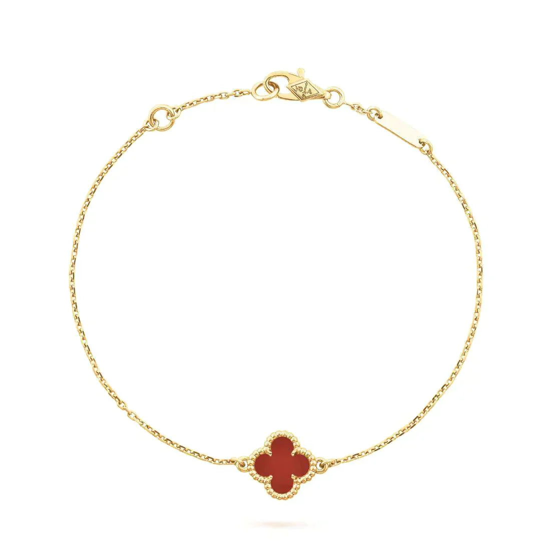 [⭐JeweliWhal]TRÈFLE CORNALINE BRACELET FLEUR UNIQUE