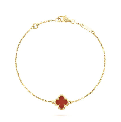 [⭐JeweliWhal]TRÈFLE CORNALINE BRACELET FLEUR UNIQUE