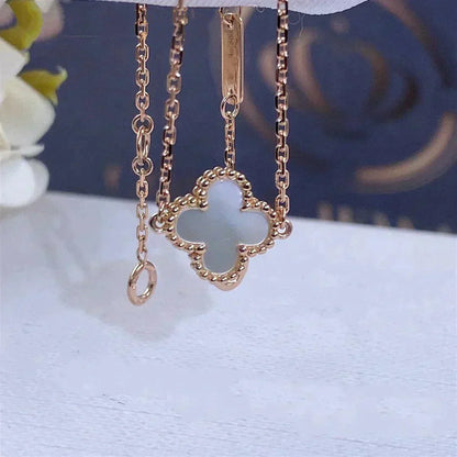 [⭐JeweliWhal]BRACELET FLEUR UNIQUE TRÈFLE NACRE BLANCHE