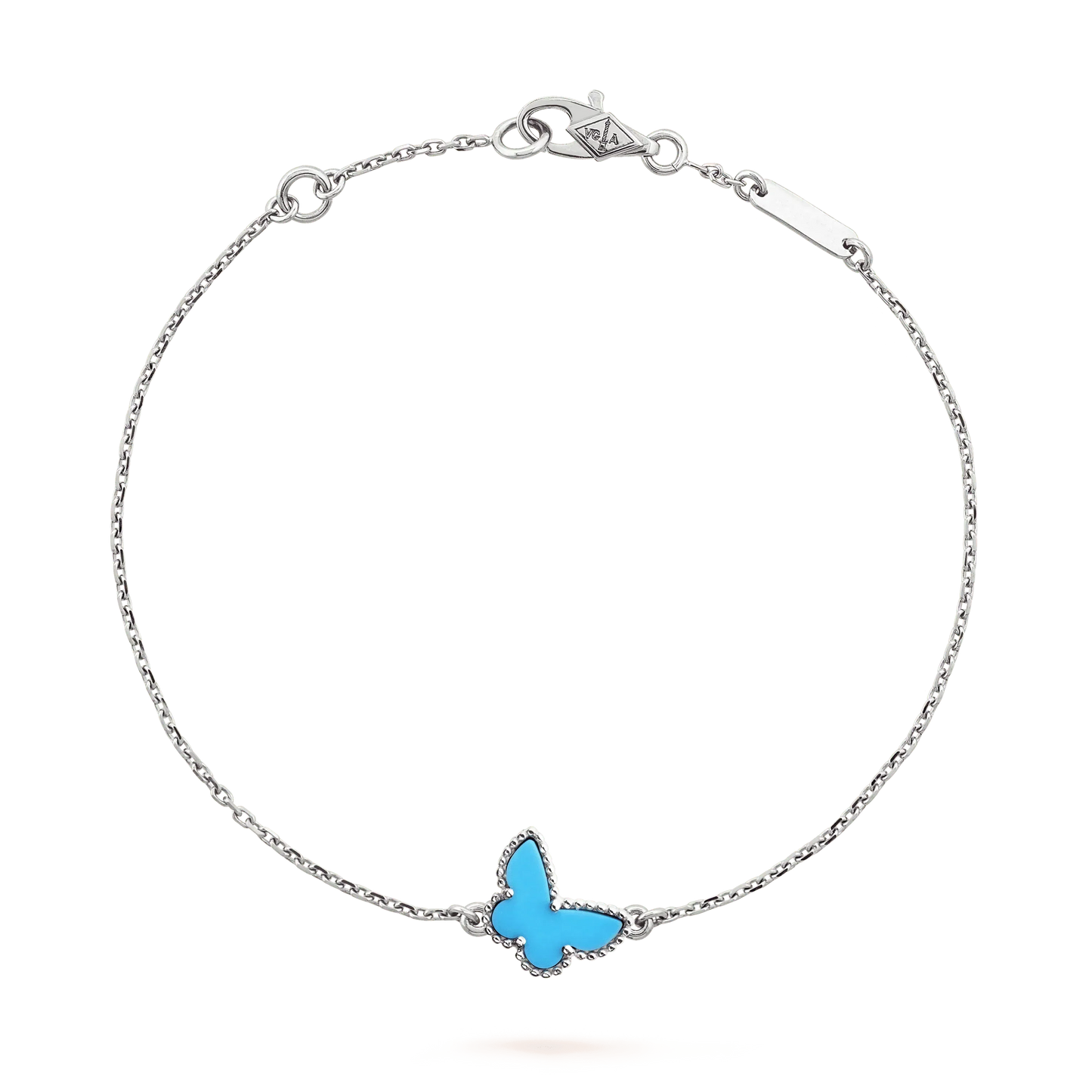 [⭐JeweliWhal]BRACELET PAPILLON TURQUOISE ARGENT